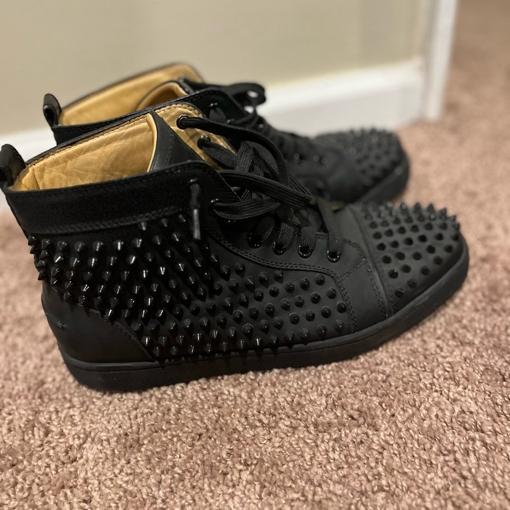 Christian Louboutin Black Studded Sneakers